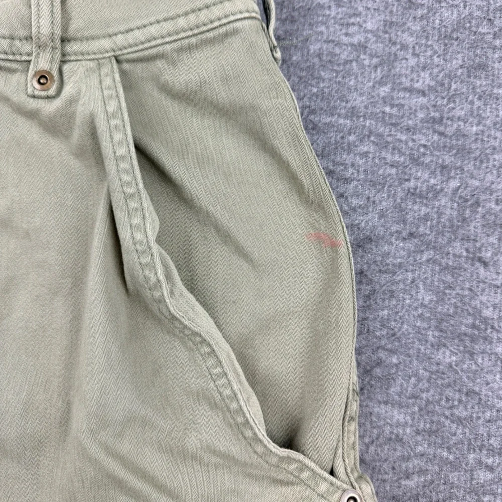 Free People Mini Skirt Womens 4 Green Full Zip Front Utility Twill Pocket Cotton